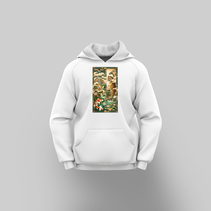 Dragon and Tiger White Hoodies