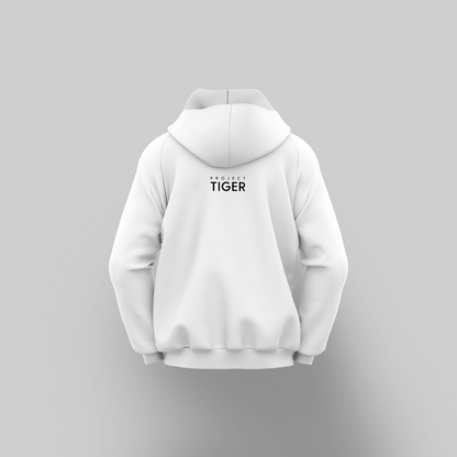 Dragon and Tiger White Hoodies